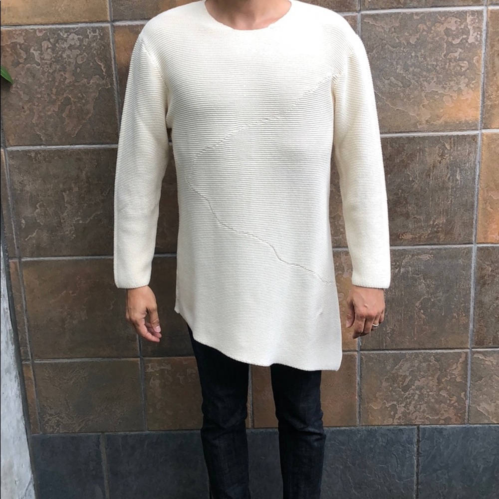 Men’s Cream Unknown New York Asymmetrical Sweater - Picture 2 of 8